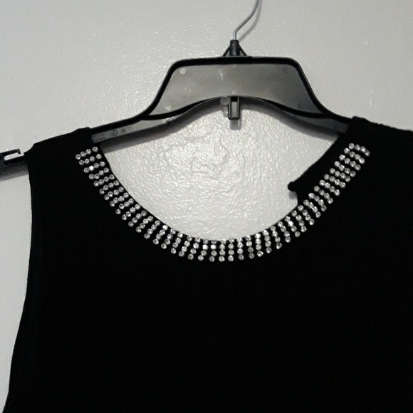 Vintage black polyester dress small cocktail party - Picture 2 of 5